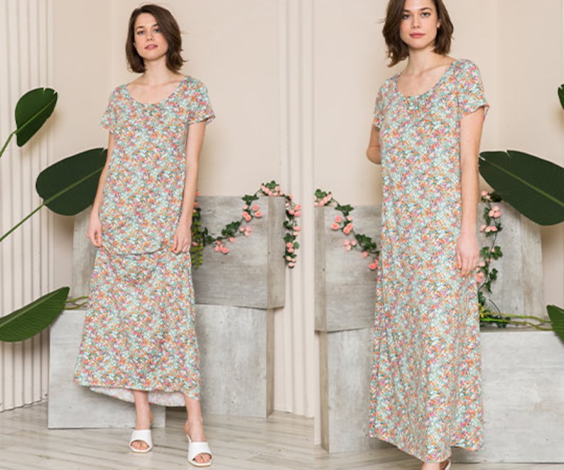 Floral Maxi Dress with Back Opening