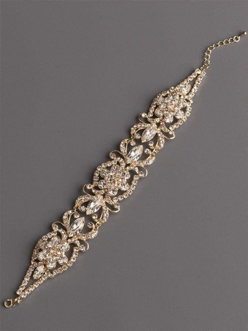 Gold Crystal Wedding Bracelet - Maven Flair