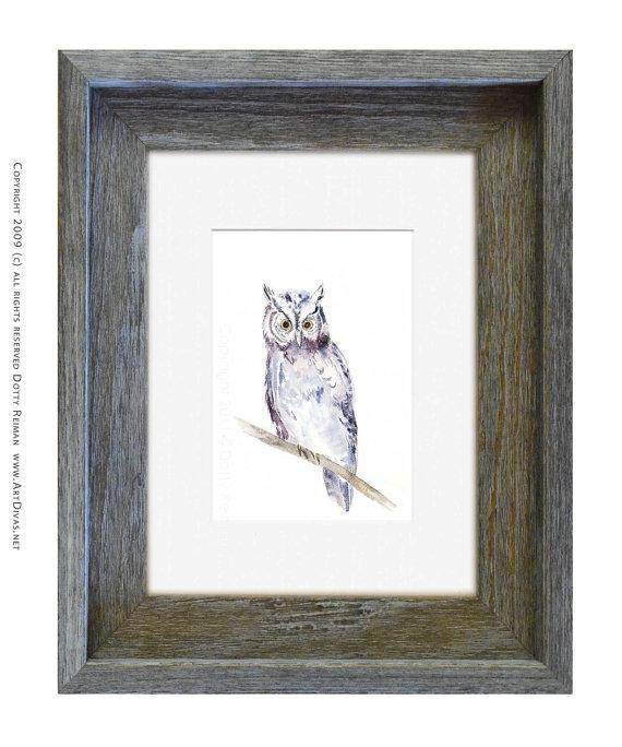 "Hoot" Watercolor Owl Art Print by Dotty Reiman - Maven Flair