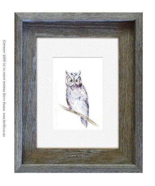 "Hoot" Watercolor Owl Art Print by Dotty Reiman - Maven Flair