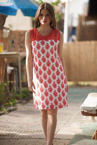 Womens Pink Coral Swing Loose Dress