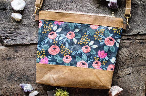 Rifle Paper Co Waxed Canvas Bag, Floral Print - Maven Flair