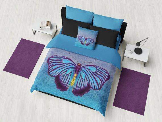 Blue Butterfly Duvet Cover and Comforter - Maven Flair