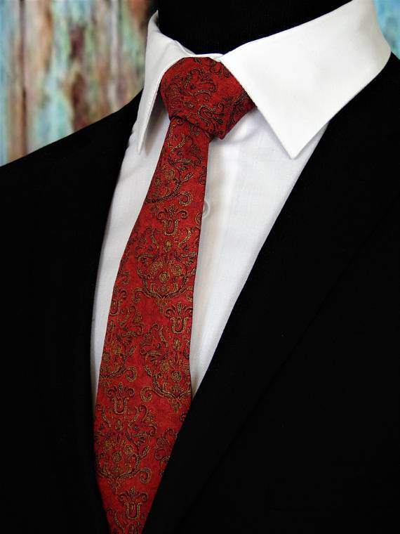 Mens Red and Gold Ties - Maven Flair
