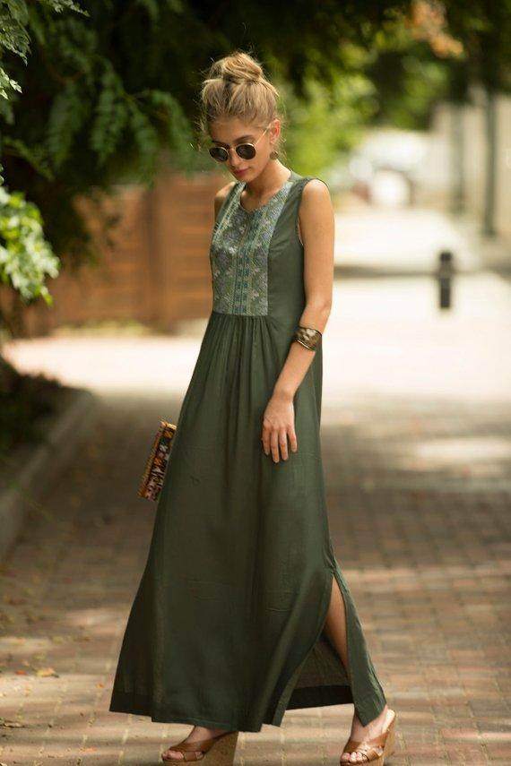 Sage Green Maxi Dress - Maven Flair