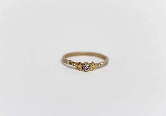 Crystal Gold Plated Victorian Ring - Maven Flair