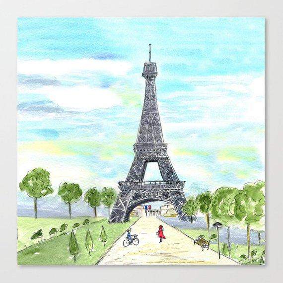 Paris Eiffel Tower Sketch Tote Bag - Maven Flair