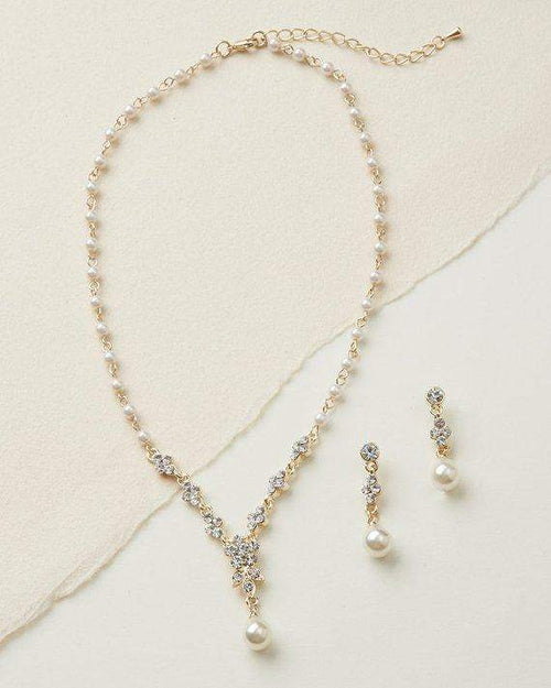 Gold Pearl Wedding Necklace - Maven Flair