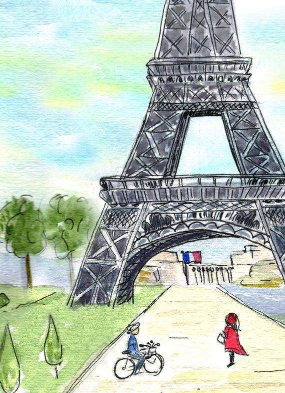 Paris Eiffel Tower Sketch Tote Bag - Maven Flair