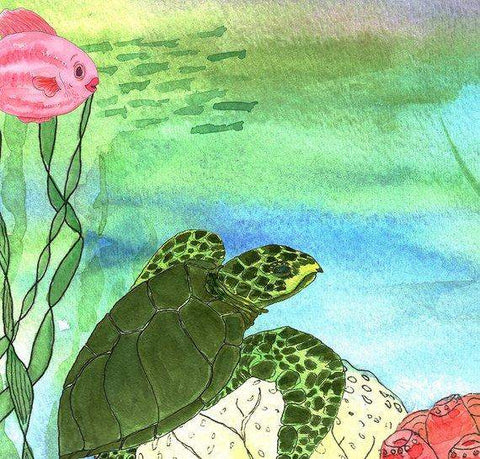Seaturtle Print titled "Trio" by Dotty Reiman