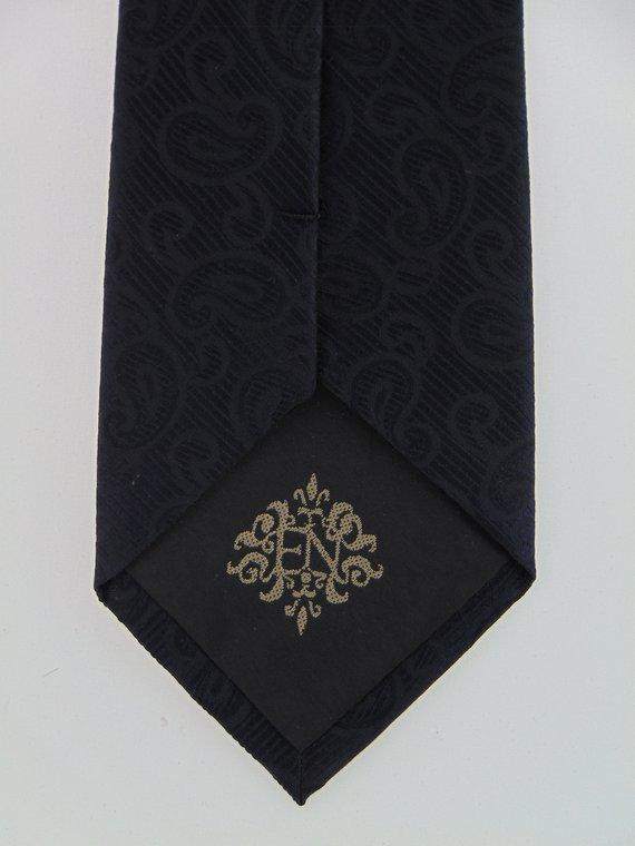 Silk Black on Black Paisley Necktie - Maven Flair