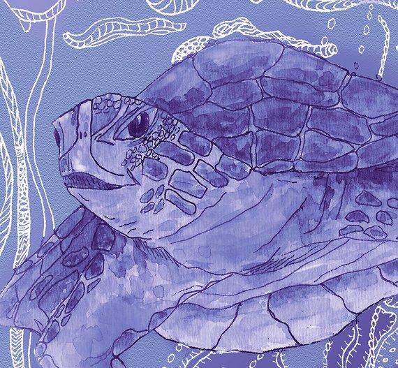 Periwinkle Sea Turtle Tote Bag - Maven Flair