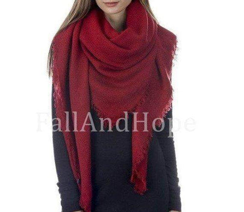 Red Winter Blanket Scarf - Maven Flair