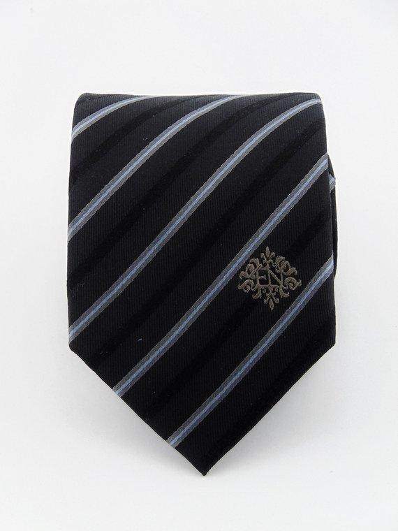 Mens Black with Silk Striped Ties - Maven Flair