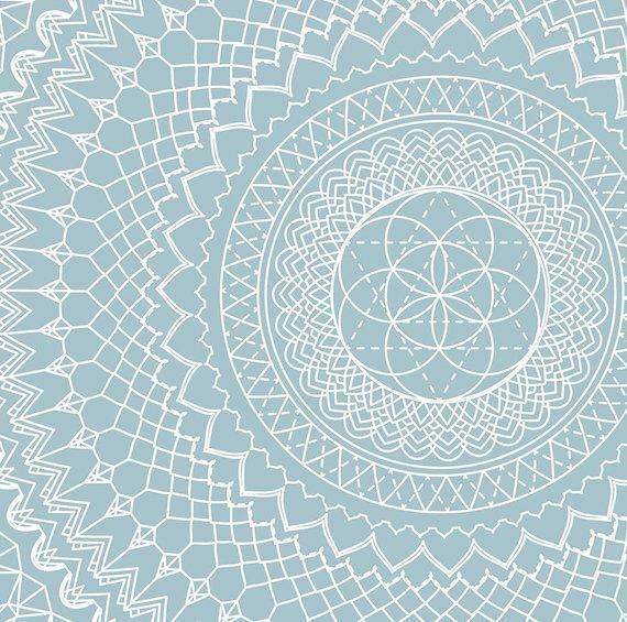 Light Blue Mandala Blanket - Maven Flair