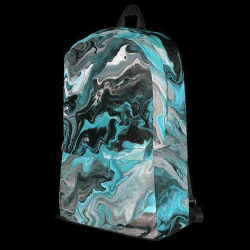 Turquoise and Black Marble Backpack - Maven Flair
