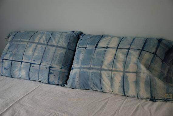 Hand Dyed Blue Bohemian Pillow cases - Maven Flair
