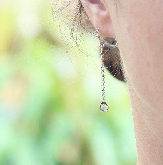 Herkimer Diamond Double Terminated Quartz Dangling Earings - Maven Flair