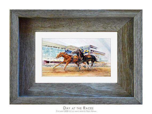 "Day at the Races" Watercolor Horse Racing Print by Dotty Reiman - Maven Flair