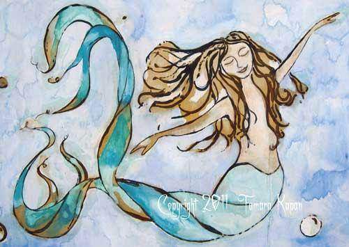 "Sweet Dreams"  Mermaid art print by Tamara Kapan - Maven Flair