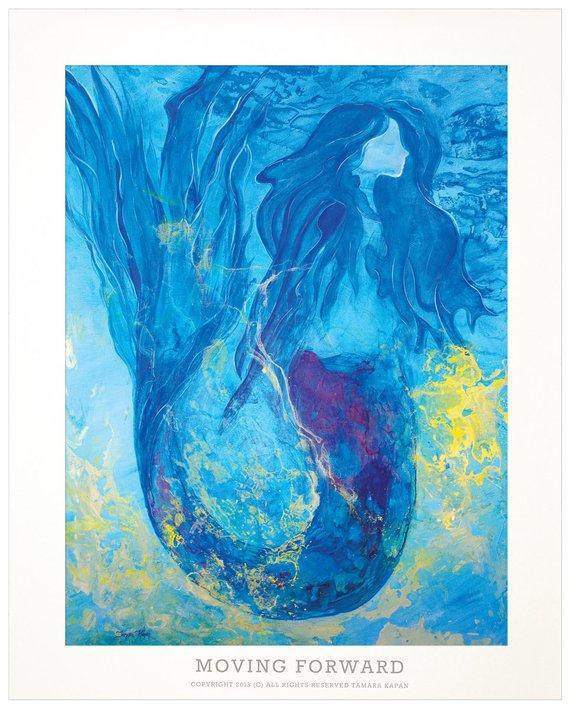 Mermaid Art Print Named "Moving Forward" - Maven Flair