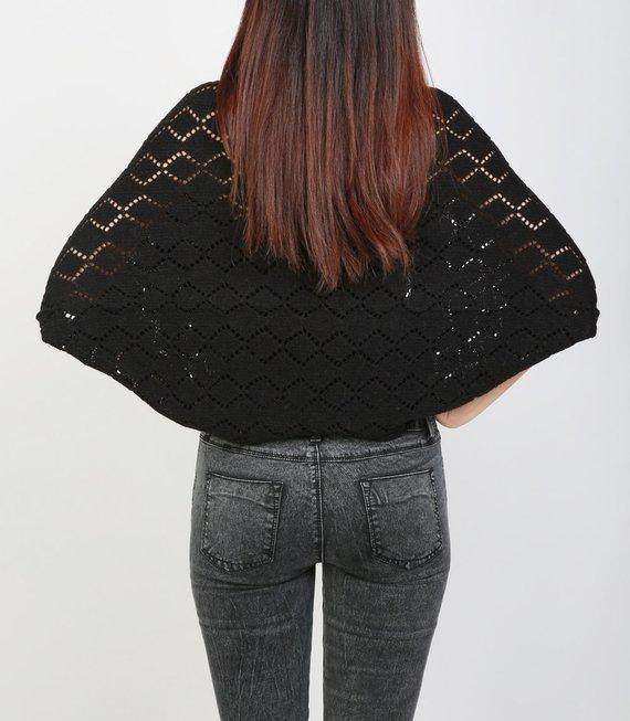 Knit Black Shrug Cardigan Sweater - Maven Flair