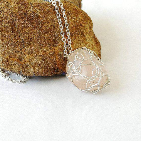 Wire Wrapped Blue Lace Agate Pendant