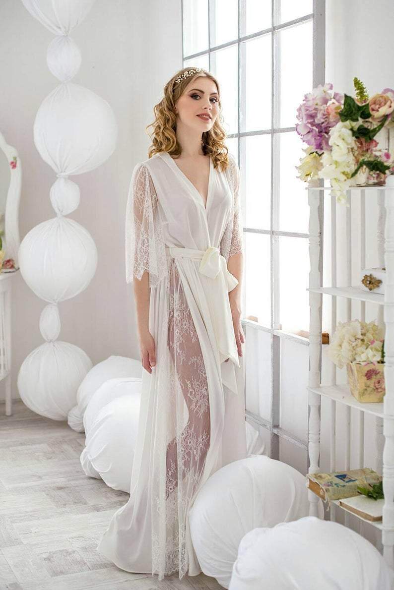 Bridal Satin Robe - Maven Flair