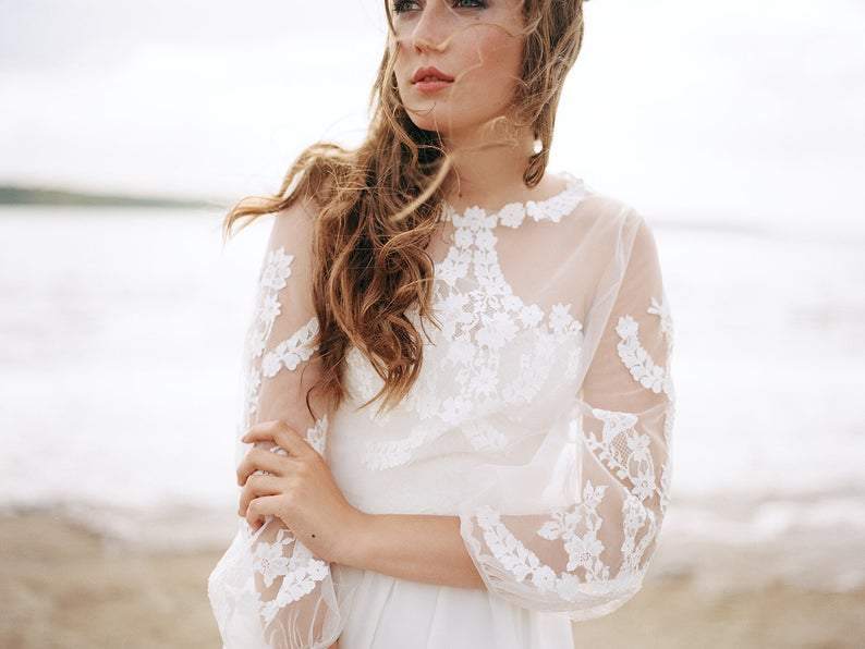 Boho Ivory 2 Piece Wedding Dress - Maven Flair