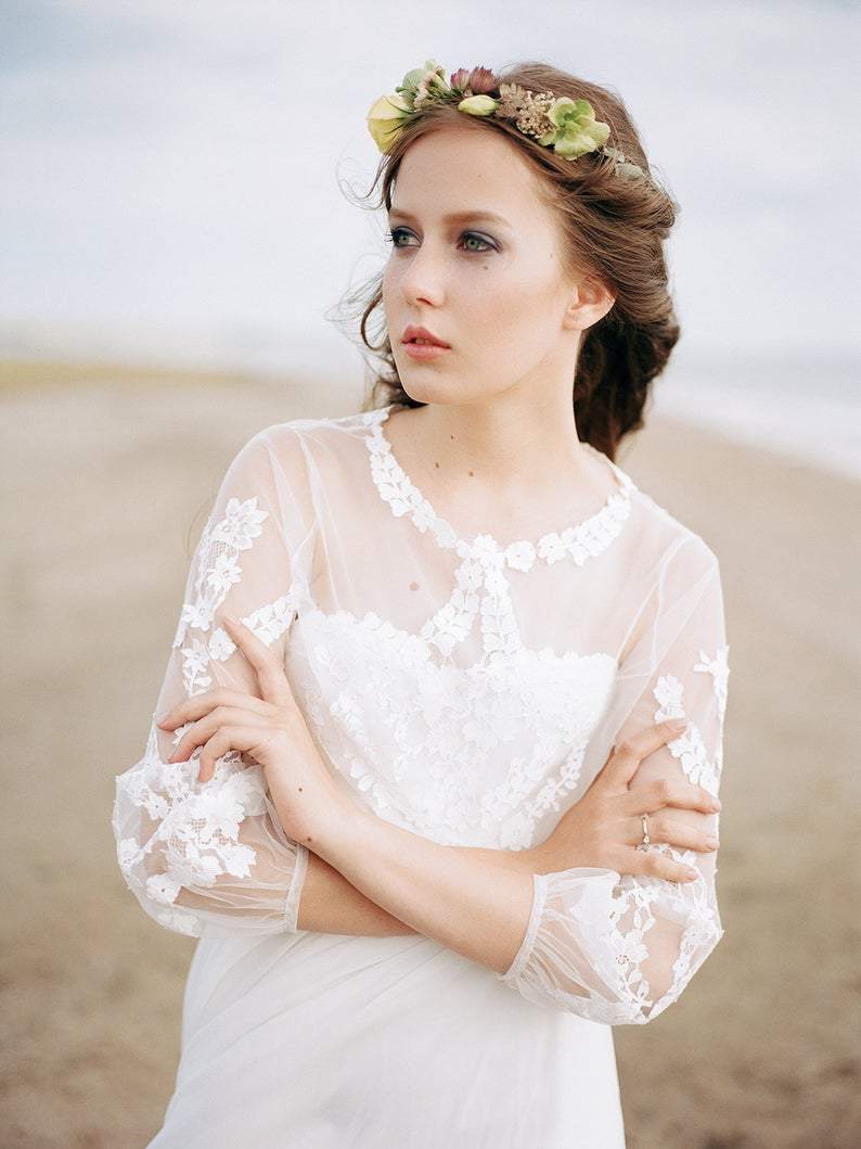 Boho Ivory 2 Piece Wedding Dress - Maven Flair