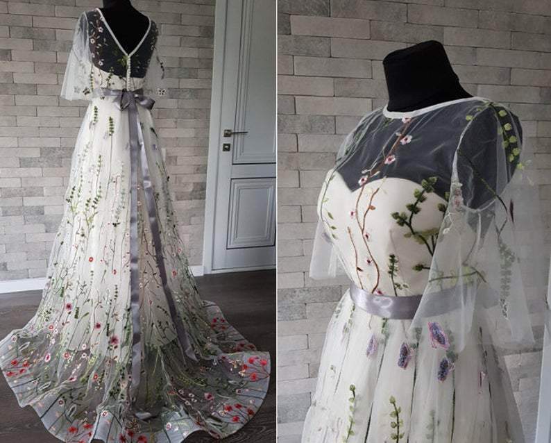 Flower Wedding Dress - Maven Flair