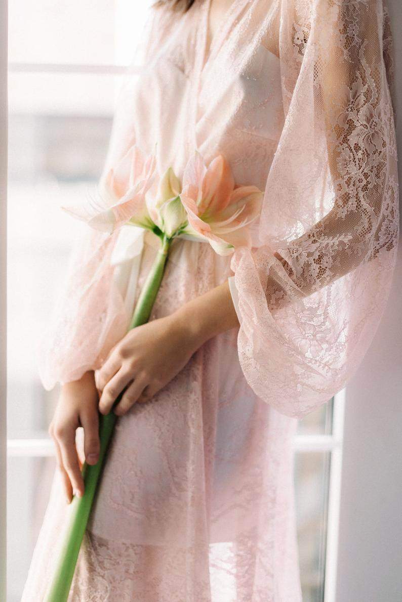Maxi Pink Wedding Robe - Maven Flair