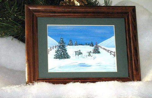 Winter Miniature Print - Birds by the Pond - Natural Artist - Maven Flair