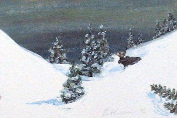 Winter Miniature Print - Winter Moose - Natural Artist - Maven Flair